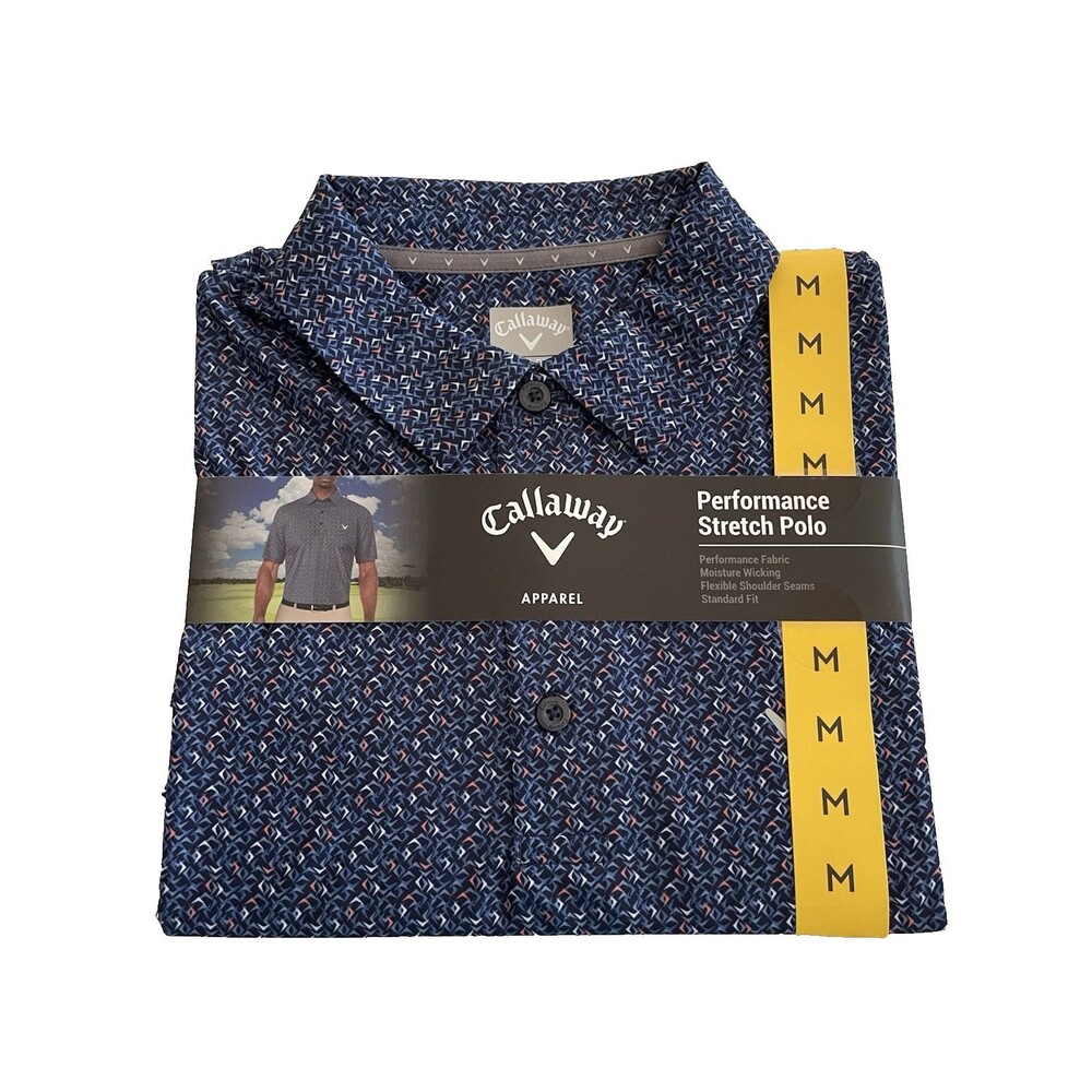 Callaway Opti-Dri Performance Stretch Polo Geometric Mens Medium NWT $84